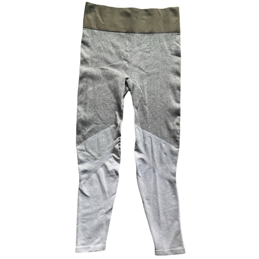 Aerie Seamless Chill Play Move Leggings – Olive Green/Grey Colorblock - Size L